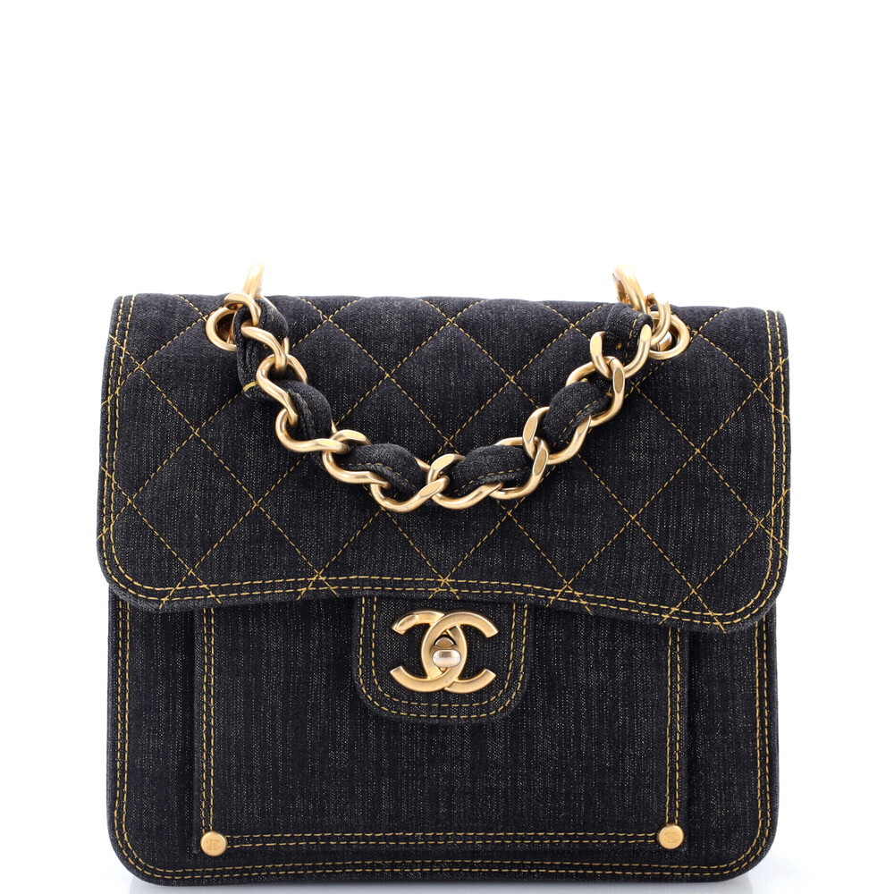 Chanel Medium Double You CC Flap Bag Quilted Denim